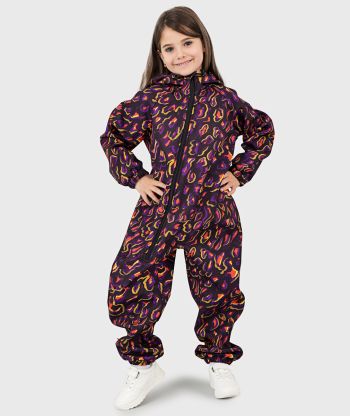 Waterproof Softshell Overall Comfy Fire Print Jumpsuit