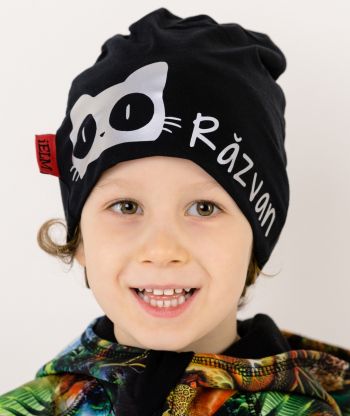 Baggy Hat Reflex Cat Black