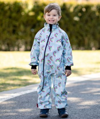 Waterproof Softshell Overall Comfy Panda And Rainbows Bodysuit